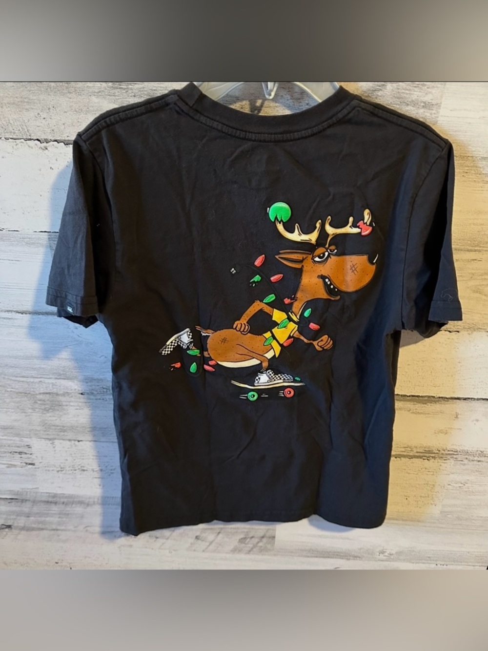 Vans Boys Christmas Reindeer T-Shirt Size M